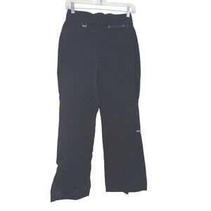 Fera Womens Black Wool-Blend Ski Pants Size 10R With Zipper Pockets & Belt Loops